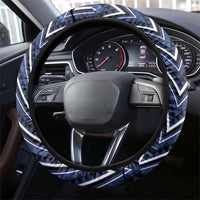Aotearoa Tuwharetoa Steering Wheel Cover Maori Tribal Navy Paua Shell Pattern