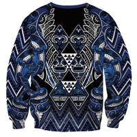 Aotearoa Tuwharetoa Sweatshirt Maori Tribal Navy Paua Shell Pattern