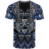 Aotearoa Tuwharetoa T Shirt Maori Tribal Navy Paua Shell Pattern
