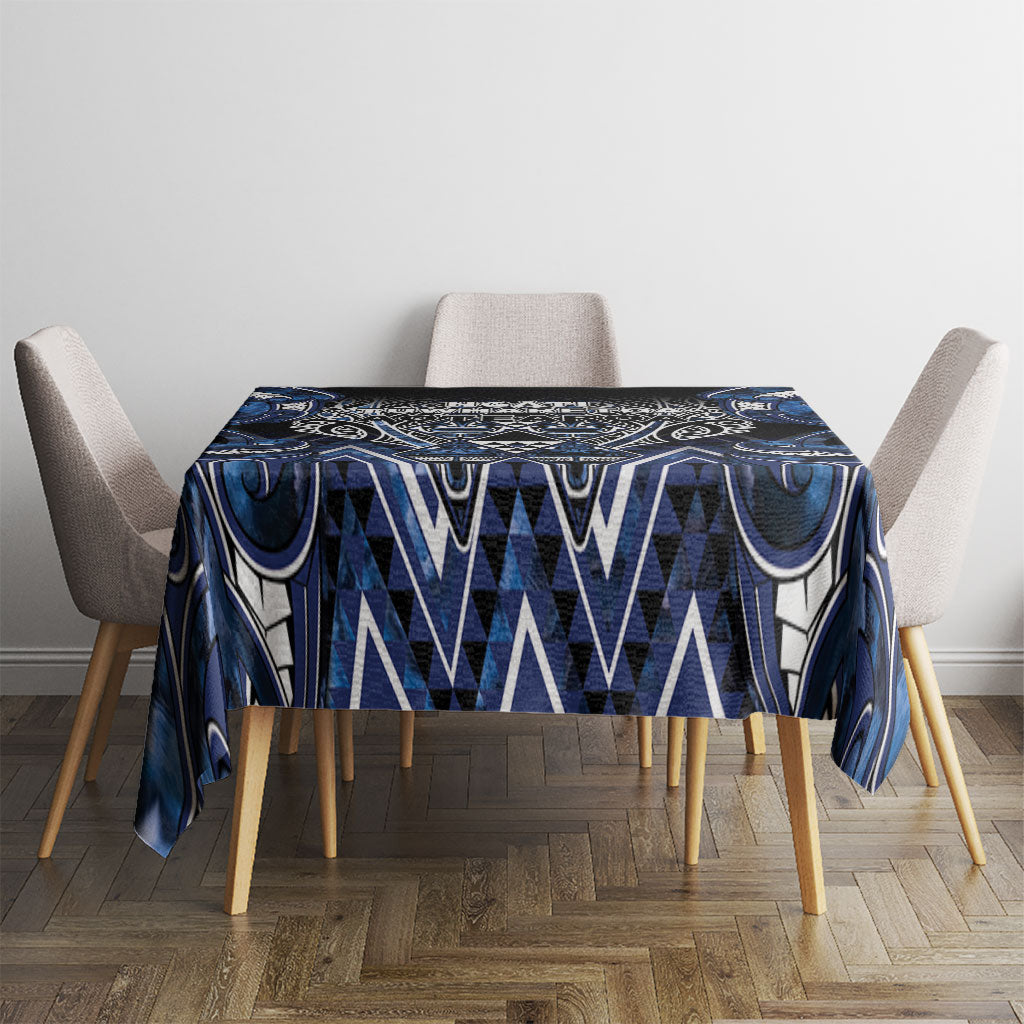 Aotearoa Tuwharetoa Tablecloth Maori Tribal Navy Paua Shell Pattern