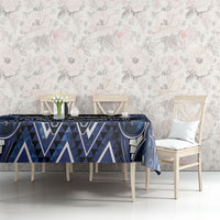 Aotearoa Tuwharetoa Tablecloth Maori Tribal Navy Paua Shell Pattern
