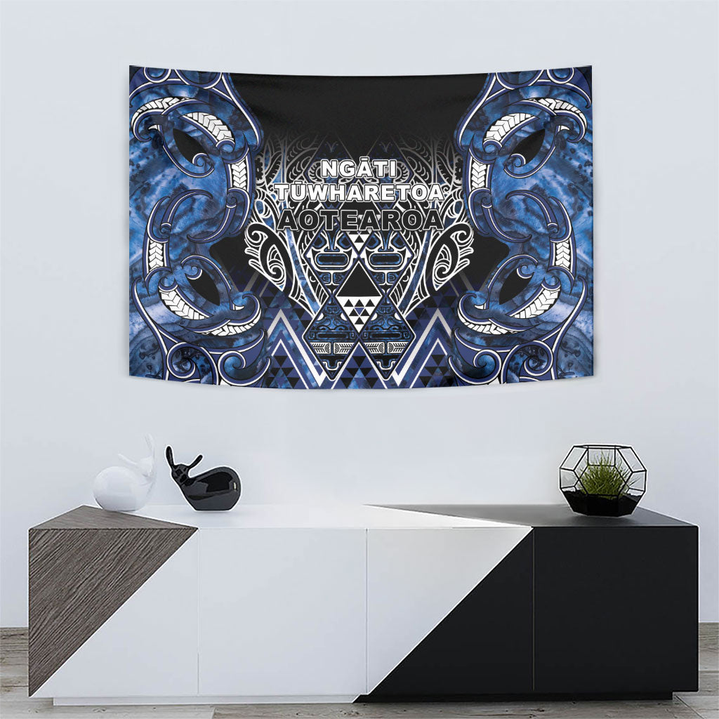 Aotearoa Tuwharetoa Tapestry Maori Tribal Navy Paua Shell Pattern