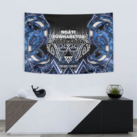Aotearoa Tuwharetoa Tapestry Maori Tribal Navy Paua Shell Pattern