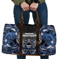 Aotearoa Tuwharetoa Travel Bag Maori Tribal Navy Paua Shell Pattern