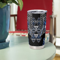 Aotearoa Tuwharetoa Tumbler Cup Maori Tribal Navy Paua Shell Pattern