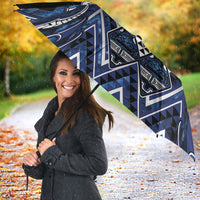 Aotearoa Tuwharetoa Umbrella Maori Tribal Navy Paua Shell Pattern