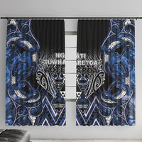 Aotearoa Tuwharetoa Window Curtain Maori Tribal Navy Paua Shell Pattern