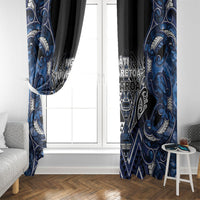 Aotearoa Tuwharetoa Window Curtain Maori Tribal Navy Paua Shell Pattern