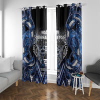 Aotearoa Tuwharetoa Window Curtain Maori Tribal Navy Paua Shell Pattern