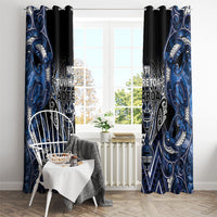 Aotearoa Tuwharetoa Window Curtain Maori Tribal Navy Paua Shell Pattern