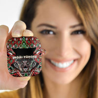 Aotearoa Ngai Tuhoe AirPods Case Maori Tribal Red And Green Paua Shell Pattern