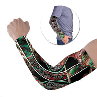 Aotearoa Ngai Tuhoe Arm Sleeves Maori Tribal Red And Green Paua Shell Pattern