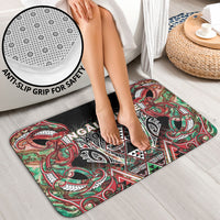 Aotearoa Ngai Tuhoe Bathroom Set Maori Tribal Red And Green Paua Shell Pattern