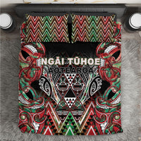 Aotearoa Ngai Tuhoe Bedding Set Maori Tribal Red And Green Paua Shell Pattern