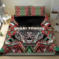 Aotearoa Ngai Tuhoe Bedding Set Maori Tribal Red And Green Paua Shell Pattern