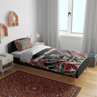 Aotearoa Ngai Tuhoe Bedding Set Maori Tribal Red And Green Paua Shell Pattern