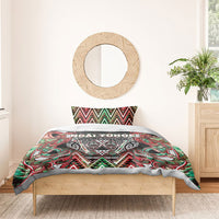 Aotearoa Ngai Tuhoe Bedding Set Maori Tribal Red And Green Paua Shell Pattern