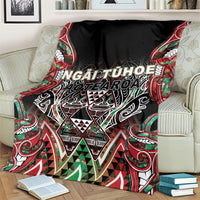 Aotearoa Ngai Tuhoe Blanket Maori Tribal Red And Green Paua Shell Pattern