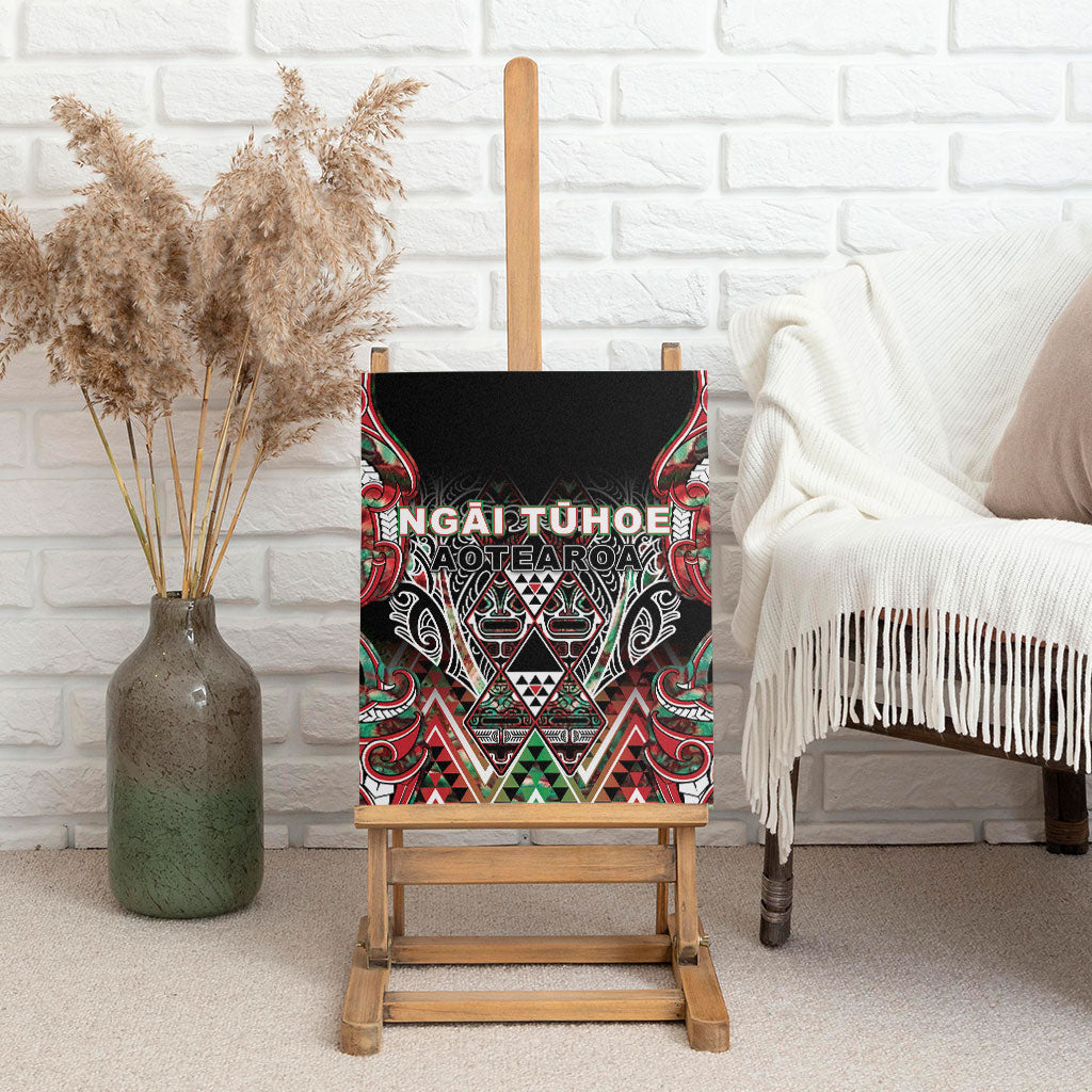 Aotearoa Ngai Tuhoe Canvas Wall Art Maori Tribal Red And Green Paua Shell Pattern