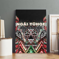 Aotearoa Ngai Tuhoe Canvas Wall Art Maori Tribal Red And Green Paua Shell Pattern