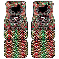 Aotearoa Ngai Tuhoe Car Mats Maori Tribal Red And Green Paua Shell Pattern
