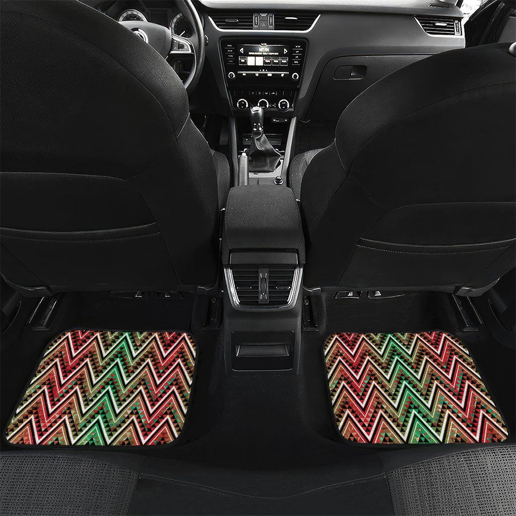 Aotearoa Ngai Tuhoe Car Mats Maori Tribal Red And Green Paua Shell Pattern