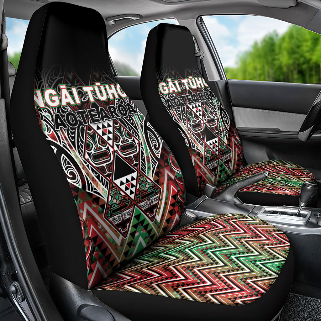 Aotearoa Ngai Tuhoe Car Seat Cover Maori Tribal Red And Green Paua Shell Pattern