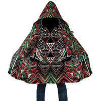 Aotearoa Ngai Tuhoe Cloak Maori Tribal Red And Green Paua Shell Pattern