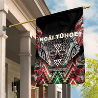 Aotearoa Ngai Tuhoe Garden Flag Maori Tribal Red And Green Paua Shell Pattern