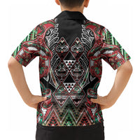 Aotearoa Ngai Tuhoe Hawaiian Shirt Maori Tribal Red And Green Paua Shell Pattern