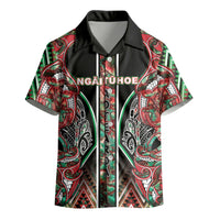 Aotearoa Ngai Tuhoe Kid Hawaiian Shirt Maori Tribal Red And Green Paua Shell Pattern