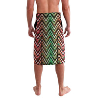 Aotearoa Ngai Tuhoe Lavalava Maori Tribal Red And Green Paua Shell Pattern