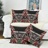 Aotearoa Ngai Tuhoe Pillow Cover Maori Tribal Red And Green Paua Shell Pattern