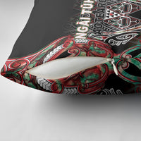 Aotearoa Ngai Tuhoe Pillow Cover Maori Tribal Red And Green Paua Shell Pattern