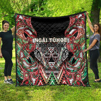 Aotearoa Ngai Tuhoe Quilt Maori Tribal Red And Green Paua Shell Pattern