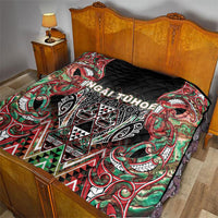 Aotearoa Ngai Tuhoe Quilt Maori Tribal Red And Green Paua Shell Pattern