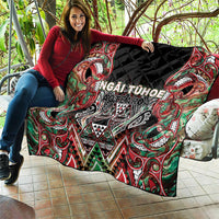 Aotearoa Ngai Tuhoe Quilt Maori Tribal Red And Green Paua Shell Pattern
