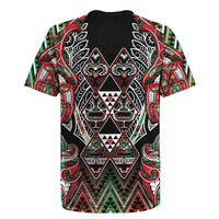 Aotearoa Ngai Tuhoe Rugby Jersey Maori Tribal Red And Green Paua Shell Pattern