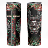 Aotearoa Ngai Tuhoe Skinny Tumbler Maori Tribal Red And Green Paua Shell Pattern