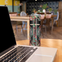 Aotearoa Ngai Tuhoe Skinny Tumbler Maori Tribal Red And Green Paua Shell Pattern