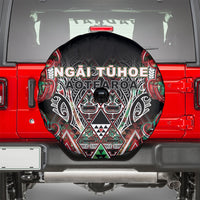 Aotearoa Ngai Tuhoe Spare Tire Cover Maori Tribal Red And Green Paua Shell Pattern