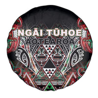 Aotearoa Ngai Tuhoe Spare Tire Cover Maori Tribal Red And Green Paua Shell Pattern