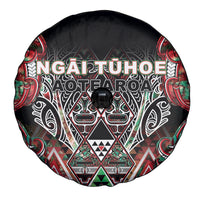 Aotearoa Ngai Tuhoe Spare Tire Cover Maori Tribal Red And Green Paua Shell Pattern