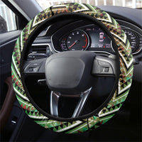 Aotearoa Ngai Tuhoe Steering Wheel Cover Maori Tribal Red And Green Paua Shell Pattern