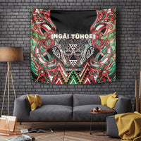 Aotearoa Ngai Tuhoe Tapestry Maori Tribal Red And Green Paua Shell Pattern
