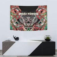 Aotearoa Ngai Tuhoe Tapestry Maori Tribal Red And Green Paua Shell Pattern