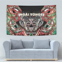 Aotearoa Ngai Tuhoe Tapestry Maori Tribal Red And Green Paua Shell Pattern