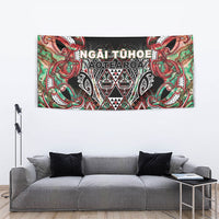 Aotearoa Ngai Tuhoe Tapestry Maori Tribal Red And Green Paua Shell Pattern