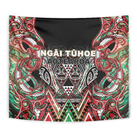 Aotearoa Ngai Tuhoe Tapestry Maori Tribal Red And Green Paua Shell Pattern