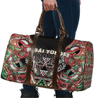 Aotearoa Ngai Tuhoe Travel Bag Maori Tribal Red And Green Paua Shell Pattern